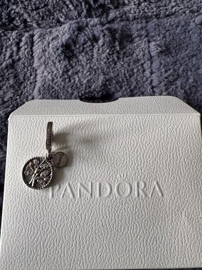 Pandora Silver Tree of Life Charm with Clear Stones